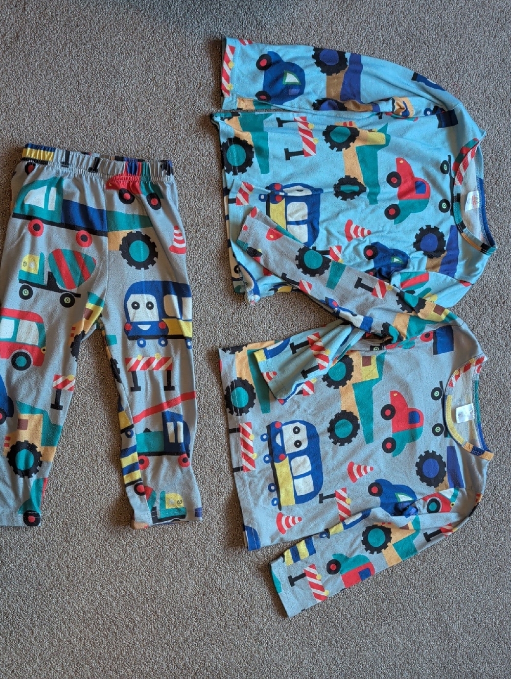 Toddler 3T Construction Vehicle Pajama Set - Multi Color